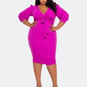 NWT - Pink Buxom Curvy Everyday Wrap Midi Dress - Size 1X
